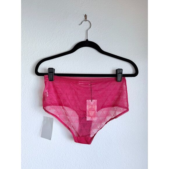 NWT Les Girls Les Boys Triangle Lace Boy Briefs in Love Potion Pink Size Large - Picture 4 of 9